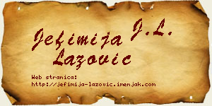 Jefimija Lazović vizit kartica